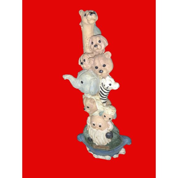 Noah’s Ark 3D Resin Tower Of Animals Totem Pole Figurine - Picture 2 of 13